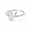 Adjustable 201 Stainless Steel Letter Open Cuff Rings for Women FS-WG61269-51-1