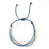 Adjustable Synthetic Fiber & Plush Cord Braided Bracelets AK4281-2-1