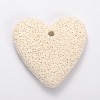 Synthetic Lava Rock Big Flat Heart Pendants G-O025-10C-1