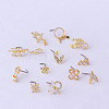 316L Surgical Stainless Steel Clear Cubic Zirconia Flower L-Shaped Nose Rings WG9E417-07-3