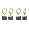 Natural Banded Agate(Dyed & Heated) Hoop Earrings EJEW-JE07035-3