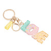 Alloy & Resin Tassel Keychainss AJEW-TADJ0001-20G-07-2