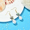 Natural Abalone Shell and Shell Pearl Dangle Earrings EJEW-JE07432-02-1