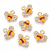 Golden Plated Alloy Enamel Charms ENAM-G212-18G-07-2