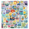 60Pcs PVC Plants PVC Waterproof Stickers Set STIC-C003-12-7