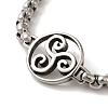 316 Surgical Stainless Steel Box Chain Triskele/Triskelion Link Bracelets BJEW-Q349-11AS-2