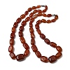 Dyed Natural Red Agate Cuboid Graduated Beaded Necklaces with Alloy Clasps NJEW-C113-01C-4