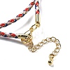 Polyester Cord Braided Necklace Makings MAK-L043-03G-20-3
