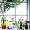 2Pcs Round Glass & Natural Rose Quartz & Amethyst Chips Hanging Suncatchers HJEW-LP00076-3