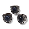 Natural Lapis Lazuli Oval Adjustable Rings RJEW-K271-06R-23-1