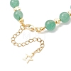 Natural Green Aventurine & Brass Beaded Bracelets for Women BJEW-JB12942-01-4