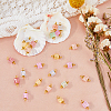 100Pcs Crackle Glass Connector Charms FIND-HY0001-35-4