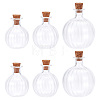 6Pcs 3 Style Chunky Glass Ball Wishing Bottle Ornament AJEW-DR0001-06-1