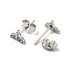 Rhinestone Whale Tail Shape Stud Earrings with 316 Surgical Stainless Steel Pins EJEW-A081-07P-02-2