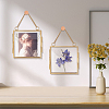 Hanging Pressed Flower Alloy Photo Frames ODIS-WH0002-71G-5