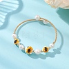 Handmade Porcelain & Natural Cultured Freshwater Pearl & Non-magnetic Synthetic Hematite Beaded Cuff Bangles for Women BJEW-JB14022-02-1