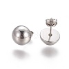 Tarnish Resistant 304 Stainless Steel Stud Earrings EJEW-F234-48P-2