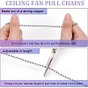 5Pcs Glass Ceiling Fan Pull Chain Extenders AJEW-BC0003-48-3