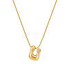 304 Stainless Steel Alphabet Pendant Necklaces for Men and Women GP1122-21-1