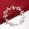 Musical Note Brass Link Bracelets for Women FS-WG94BAE-01-3