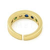 Brass Cubic Zirconia Open Cuff Rings for Women RJEW-U011-08G-3