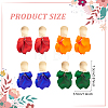 ANATTASOUL 4 Pairs 4 Colors Exquisite Acrylic Petaline Dangle Stud Earrings EJEW-AN0002-10-2