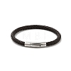 Ion Plating(IP) Braided Leather Cord Bracelets for Men BJEW-Z081-09-4
