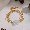 Elegant Rectangle Elegant Baroque Pearl Bead Link Bracelets SX2805-3-4