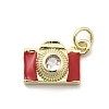 Brass Micro Pave Cubic Zirconia Pendants KK-Q098-36G-C01-1