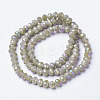 Electroplate Opaque Glass Beads Strands EGLA-A034-P4mm-G01-2