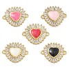Brass Pave Clear Cubic Zirconia Connector Charms KK-A293-12G-1