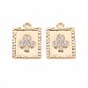 Brass Micro Pave Clear Cubic Zirconia Pendants KK-S356-769-1