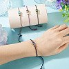 4Pcs 4 Colors Alloy Enamel Fish Charm Adjustable Bracelets BJEW-TA0001-30-6