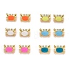 Real 18K Gold Plated Brass Micro Pave Clear Cubic Zirconia Charms ZIRC-L100-020-G-1