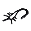 Natural Black Onyx Round Beaded Fan Bib Necklaces NJEW-N064-04A-2