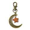 Alloy Moon & Wood Star Pendant Decorations HJEW-JM02180-01-1