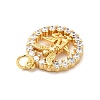 Rack Plating Brass Micro Pave Cubic Zirconia Pendants KK-K270-33G-3