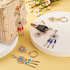 Kissitty Woven Net/Web with Feather Tibetan Style Alloy Pendant Decorations HJEW-KS0001-03-7