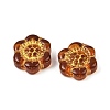 Baking Paint and Golden Metal Enlaced Glass Beads X-DGLA-T004-10M-3