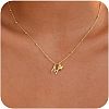 Brass Initial and Heart Pendant Necklaces for Women FS-WG01F32-13-1