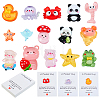 60Pcs 15 Styles Opaque & Transparent Cartoon Resin Cabochons RESI-GA0001-44-1