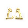 Golden Plated Alloy Letter Pendants PALLOY-J718-01G-L-1