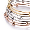 Fashion 201 Stainless Steel Bangle Sets BJEW-L664-023B-M-1-2