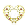 Alloy Rose Rhinestone Heart Clip On Nipple Rings WGEBDCA-02-1