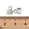 Anti-Tarnish Rhodium Plated 925 Sterling Silver Folding Crimp Ends STER-D006-25P-3