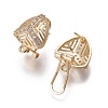 Brass Micro Pave Cubic Zirconia Stud Earring Findings KK-O121-23G-2