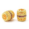 Brass Micro Pave Cubic Zirconia European Beads KK-P297-05G-2