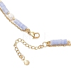 Synthetic Blue Lace Agate Heishi Beads and Rice Natural Pearl Beaded Double Layer 304 Stainless Steel Starfish Pendant Necklaces NJEW-JN05847-01-5