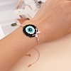 Bohemian Style Apple Shape Evil Eye Charm Glass Seed Bead Link Bracelets SC9475-2-2