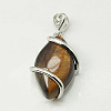 Natural Tiger Eye Pendants G-G073-6-1